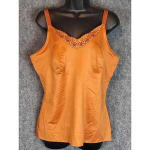 Ruby Ribbon Camisole Heritage Diva Size 46 Orange Lace Trim Adjustable‎ 1810 Cas